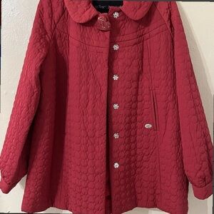 Betsey Johnson Cherry Red Quilted Coat